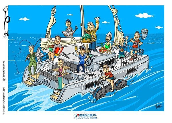 caricatura de grupo de amigos