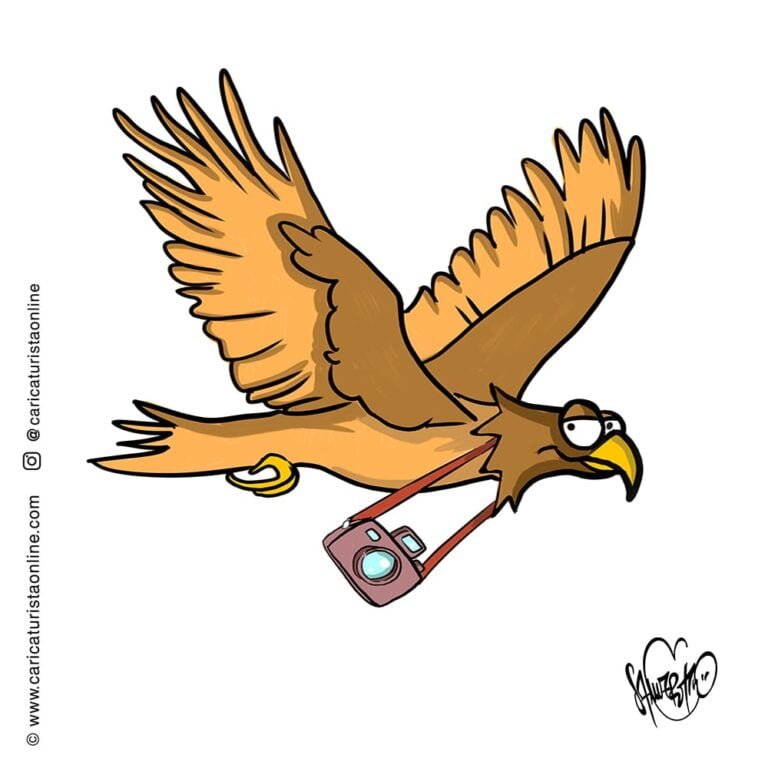 caricatura de mascota alcon