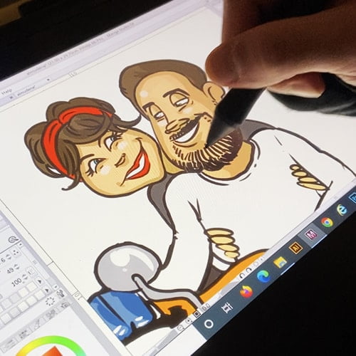 caricaturista po videollamada