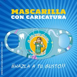 mascarilla con caricatura dentista