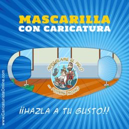 mascarilla con caricatura peluquero
