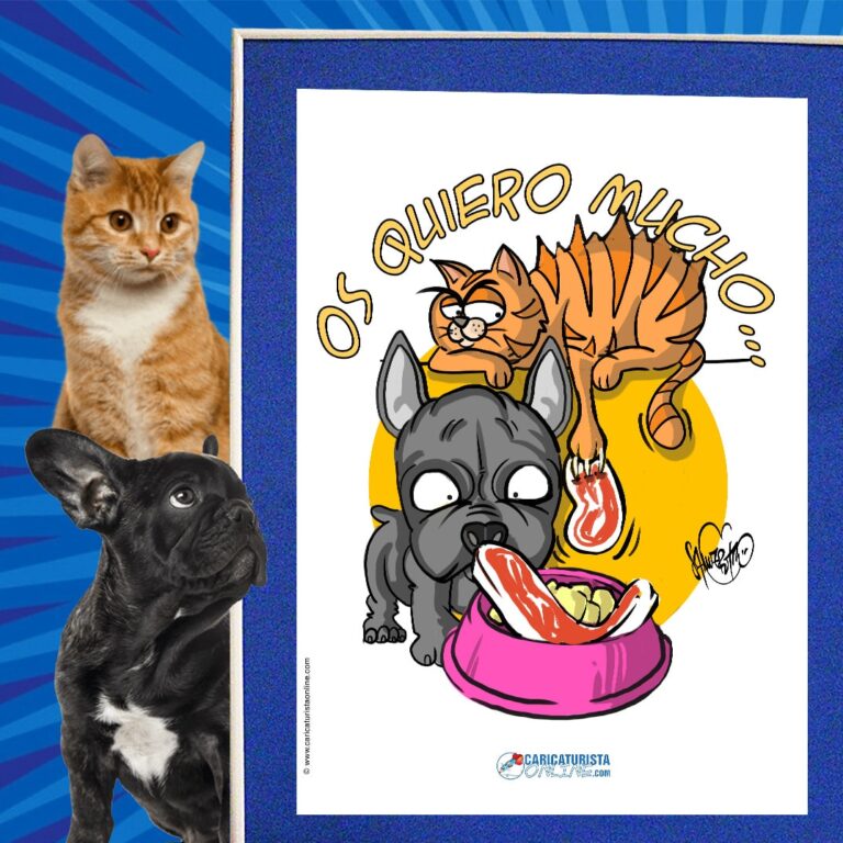 mockup caricatura gato y perro