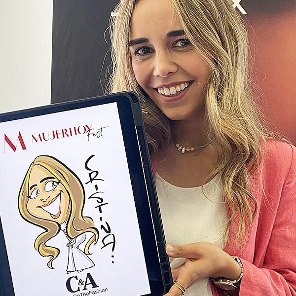 caricatura en evento fahion