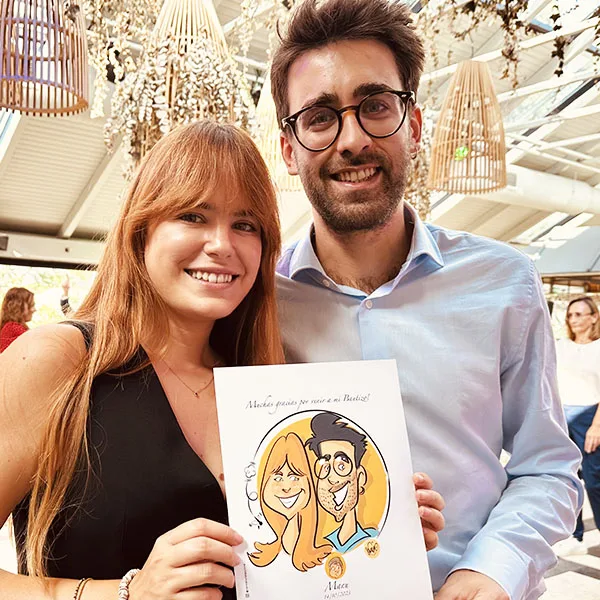 caricatura para eveto boda