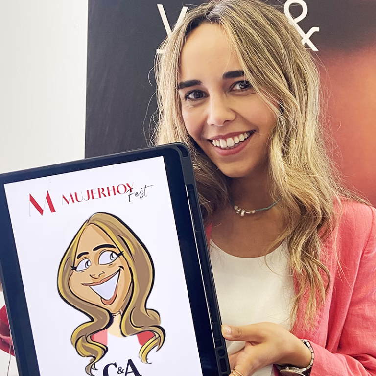 Caricatura de chica evento moda