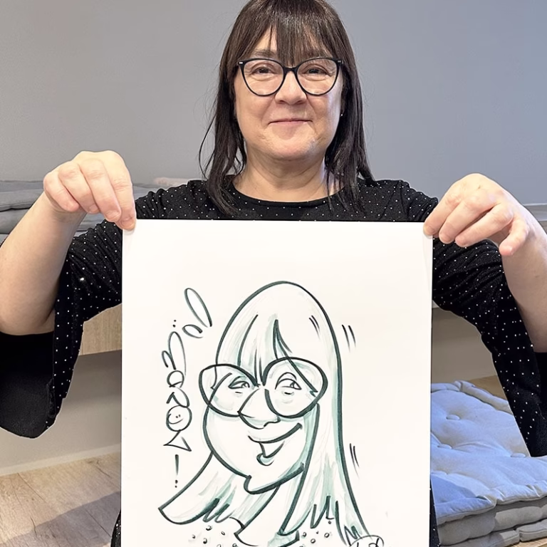 Caricaturista en papel evento madrid
