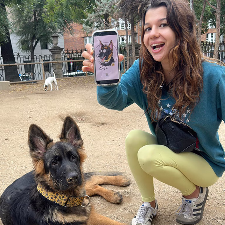 caricatura con perro