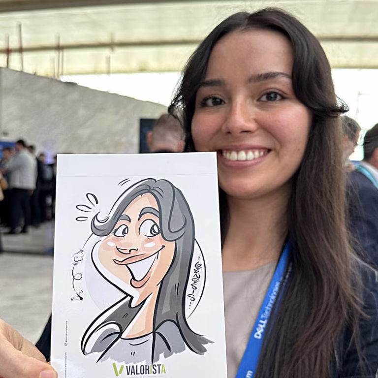 caricatura de una chica en feria