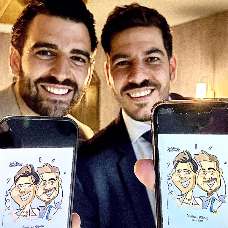 caricaturas en boda en directo