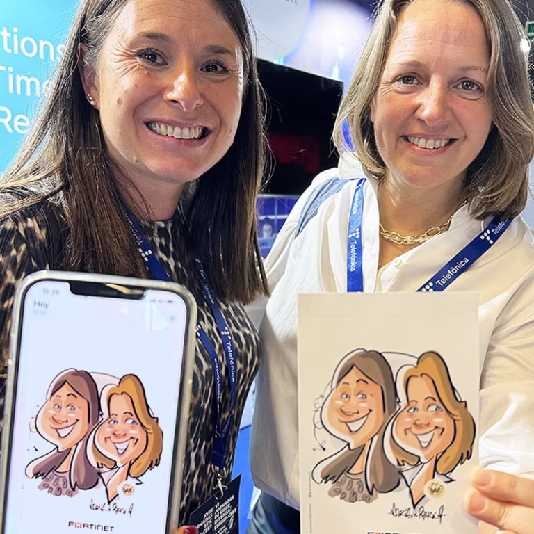 evento de caricaturas movil e impreso