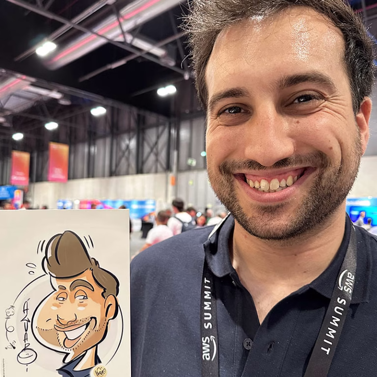 una feria con caricaturas